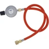 Meter Star 1lb propano dujų baliono ir mažo butano kanistro reguliuojamas reguliatoriaus rinkinys su 80 cm ilgio žarna G1/4 colio kairiuoju sriegiu ir 1/2 colio užspaudžiamu universaliu sriegiu dujinėms viryklėms, kepsninėms, stovyklavimui