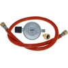 Meter Star 1lb propano dujų baliono ir mažo butano kanistro reguliuojamas reguliatoriaus rinkinys su 80 cm ilgio žarna G1/4 colio kairiuoju sriegiu ir 1/2 colio užspaudžiamu universaliu sriegiu dujinėms viryklėms, kepsninėms, stovyklavimui