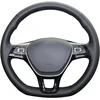 Mewant juodos dirbtinės odos automobilio vairo apdangalas siuvimui rankomis, skirtas Golf 7 Mk7 Polo B8 Tiguan odiniam vairui