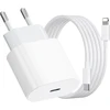 [mfi sertifikuotas] usb c įkroviklis, 2 vnt. iphone įkroviklis ir 2 m x 2 iphone įkrovimo laidas, greito įkrovimo laidas, usb c maitinimo šaltinis, lightning laidas, įkrovimo adapteris, skirtas iphone 14/13/12/11 pro/xs