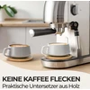 Miamio - 4 x 320 ml kavos puodeliai / kapučino puodeliai su lėkštutėmis / elegantiški / modernūs / kavos puodeliai iš akmens masės - Luxe kolekcijos rinkinys iš 4 (classic pastel)