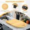 Michihomie Stumdoma lenta Thermomix Tm6 Tm5, lenta Thermomix su ratukais, lengvai slystanti Thermomix Tm6 medinė riedėjimo lenta/stumtuvas, maisto procesoriaus Tm6 priedų padėklas