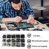 Micro varžtai, 450 vienetų nešiojamojo kompiuterio varžtų, 15 dydžių, maži anglinio plieno varžtai, maži varžtai, pc varžtų rinkinys, skirtas pagrindinių plokščių, ventiliatorių, kietųjų diskų remontui, juodi