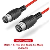 Midi kabelis 2m, 5-pin Din, 2 vnt. raudonas