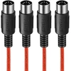 Midi kabelis 2m, 5-pin Din, 2 vnt. raudonas