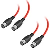 Midi kabelis 2m, 5-pin Din, 2 vnt. raudonas