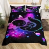 Mielas Axolotlis 220 x 240 cm blizgus animacinis salamandros antklodės užvalkalas paaugliams violetinės mėlynos galaktikos Axolotlis patalynės komplektas Kawaii roplių gyvūnų patalynės komplektas