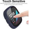 Miimall dėklas, suderinamas su Fitbit Versa 3 / Sense, su stikliniu ekrano apsaugos elementu, itin plonas kompiuterio apsauginis dėklas, pilna apsauga nuo įbrėžimų, ekrano apsaugos elementas, apsauginis dėklas, skirtas Fitbit Versa 3 / Sense (mėlynas)