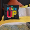Mijoma dekoratyvinė pagalvėlė žaidėjams, minkšta pagalvėlė, apverčiama pagalvėlė žaidėjams Power Up & Game Over su užtrauktuku, pagalvėlės dydis apie 40 x 40 cm, dovana vakarui ant sofos