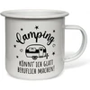 Mijoma emaliuotas puodelis su motyvų atspaudu - 450 ml kempingo kavos puodelis, lengvas, tvirtas, emaliuota rankena, idealus kaip gėrimo puodelis (camping Can I Do)