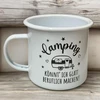 Mijoma emaliuotas puodelis su motyvų atspaudu - 450 ml kempingo kavos puodelis, lengvas, tvirtas, emaliuota rankena, idealus kaip gėrimo puodelis (camping Can I Do)