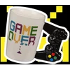 Mijoma gamer kavos puodelis su valdiklio rankena, keramikinis kavos puodelis, arbatos puodelis, talpa 300 ml karštiems ir šaltiems gėrimams (game over)