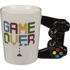 Mijoma gamer kavos puodelis su valdiklio rankena, keramikinis kavos puodelis, arbatos puodelis, talpa 300 ml karštiems ir šaltiems gėrimams (game over)