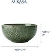 Mikasa Jardin 4 dalių dubenėlių rinkinys užkandžiams, 4 dubenėliai svečiams ir vakarėliams, žali keramikiniai dubenėliai, 10 cm - dovanų dėžutė