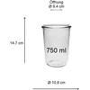 Mikken 4 stiklainiai / apvalūs stiklainiai 750 ml