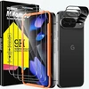 Milomdoi 3 stiklų rinkinys, skirtas Google Pixel 9, grūdintas stiklas su 3 kamerų apsauga, grūdinto stiklo ekrano apsaugos priedai, [tinka pirštų atspaudų skaitytuvui] telefono dėklas