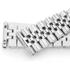 Miltat Super-jub Ii Qr 316l šlifuoto nerūdijančio plieno laikrodžio apyrankė tiesiu galu, 20 mm, sidabrinė, Classic