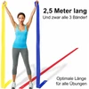 Mindful Power® treniruočių juostos 2,5 m, ypač ilgos pasipriešinimo juostos [3 vnt. rinkinys], gimnastikos juosta elastinga iki 12,5 m – ideali treniruočių juosta visiems pratimams