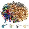 Mini brads, 350 vnt. raštuotų maišelių segtukų rinkinys, raštuoti segtukai, metaliniai apvalūs galvučių segtukai, spalvingi scrapbooking brads, skirti scrapbooking kortelių gamybai, "pasidaryk pats" amatų popieriaus laiškų segtukai