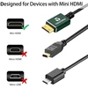 Mini Hdmi į Hdmi kabelis 0.3m, plonas, lankstus, 4k@60hz