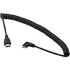 Mini hdmi į hdmi kabelis cerrxian stačiu kampu 90 laipsnių kampu mini spiralinis spiralinis kabelis, palaiko 3d, 1080p hdmi male į hdmi male paauksuotą konverterio adapterį