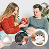 Mini pingvinas 'aš tave myliu' dovanos, dovana moterims jubiliejaus proga, megztas vilnonis pingvino žaislas su meilės monetų kortele, kišeninis apkabinimo pingvinas, romantiška dovana žmonai vestuvių metinių Valentino dienos proga
