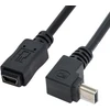 Mini Usb 5p 90° kampu įstrižas prailginimo laidas, 20 cm