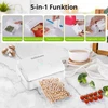 Mini vakuuminis sandariklis, Homekane vakuuminis sandariklis, rankinis vakuuminis sandariklis įkraunamas, mini folijos sandariklis su įmontuotu pjaustytuvu, 5-in-1 automatinis maisto sandariklis užkandžių plastikiniams maišeliams