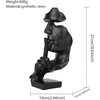 Miniglypture skulptūros dekoracija, moderni minimalistinė abstraktaus meno skulptūra, dekoratyvinė svetainės vyno spintelė, miegamojo kambario dekoracijos, biuro dekoracija (juoda)