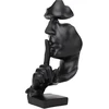 Miniglypture skulptūros dekoracija, moderni minimalistinė abstraktaus meno skulptūra, dekoratyvinė svetainės vyno spintelė, miegamojo kambario dekoracijos, biuro dekoracija (juoda)