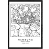 Minimalistinis Hamburgo miesto žemėlapio plakatas A4 formatas
