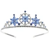 Minkissy vintažinė barokinė karalienės karūna su snaigėmis, mėlyno krištolo tiara, vestuvinės karūnos su kalnų krištolais, gotikinės quinceanera tiaros, plaukų aksesuarai vaikams, mergaitėms, krištolas, kalnų krištolas
