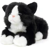 Minkštas pliušinis kačiukas, 20 cm, juodai baltas
