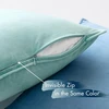 Miulee pagalvėlių užvalkalai 40 x 40 cm mėlynos spalvos, 4 vnt., velvetiniai dekoratyviniai pagalvėlių užvalkalai, dekoratyvinės pagalvėlės, dekoracijos sofai, miegamajam, svetainei, balkonui, vaikams, pūkuotas spalvų gradientas sofai