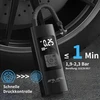 Mk Aero™ mobilus elektrinis oro siurblys 12 V 6000 Mah mini padangų siurblys įkraunamas 10.3 bar/150 Psi kompresorius su manometru automobiliui, motociklui, dviračiui ir kamuoliams, maitinimo blokas, 4 vožtuvai