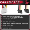Mkbklljy 8 vnt. 4 kontaktų Molex į Dual Sata maitinimo Y kabelio adapteris 4 kontaktų Ide Molex Male į 15 kontaktų Dual Sata Female maitinimo paskirstymo kabelis (18 cm)