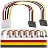Mkbklljy 8 vnt. 4 kontaktų Molex į Dual Sata maitinimo Y kabelio adapteris 4 kontaktų Ide Molex Male į 15 kontaktų Dual Sata Female maitinimo paskirstymo kabelis (18 cm)