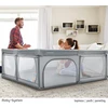 Moby-system maniežas su žaidimų kilimėliu, 200 x 160 cm, sulankstomas kūdikių veiklos centras, neslystantis pagrindas, vandeniui atspari medžiaga, su transportavimo krepšiu, pilkas