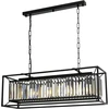 Modernus juodas sietynas, metalinis korpusas, 60 cm aukštis x 80 cm plotis x 22 cm gylis | 4 x E27 maks. 40 W | Glamūrinis ir industrinis dizainas viešbučiams ir namams