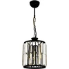 Modernus šviestuvas su metaliniu korpusu ir kristalų gaubtu, 70 cm aukščio, 20 cm skersmens, juodos ir aukso spalvos, E27 lizdas, maks. 40 W, Glamūrinis industrinis dizainas viešbučiams ir namams