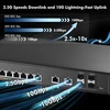 Šakotuvas Mokerlink 8 prievadų 2.5 gigabitų valdomas komutatorius, 2 x 10g ethernet prievadai, 4x10g sfp+ prievadai, web/cli l3 valdomas, skirtas montuoti ant stalo/į stelažą