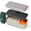 Monbento - Jungle pietų dėžutės rinkinys - metalinė pietų dėžutė mb sense, izoterminis vandens butelis mb steel 500 ml - natūralus raštas - be bpa - žalia