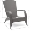 Mondeer Adirondack sodo kėdžių rinkinys iš Pe ratano, 2 vnt., patogios sodo kėdės su sėdynės pagalvėle ir atlošo pagalvėle, sodo kėdės su itin plačiais porankiais sodui, terasai, balkonui, pilkos ir baltos spalvos