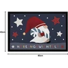 Moonworks® Durų kilimėlis Kalėdų nykštukas Svorinis Žiemos motyvas Žvaigždės Gnomai Nykštukai Neslystantis ir Plaunamas Juodas 60 x 40 cm