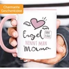 Moonworks® kavos puodelis "angelas be sparnų vadinamas mama" dovana tėvams mamai tėčiui rožinis vidus keramikinis puodelis