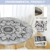 Morbuy lauko staltiesė, apvali, 120 cm, elastinga, skalbiama, atspari vandeniui, vandens atstūmimo efektas, pilka mandala sodo staltiesė, idealiai tinka 100–110 cm stalams