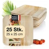 Moritz & Moritz 25x vienkartinės lėkštės iš palmių lapų - kvadratinės vienkartinės lėkštės 25x25 cm - biologiškai skaidžios kompostuojamos ekologiškos vienkartinės lėkštės - kaip bambukinės lėkštės, medinės lėkštės, popierinės lėkštės