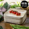 Moritz & Moritz 25x vienkartinės lėkštės iš palmių lapų - kvadratinės vienkartinės lėkštės 25x25 cm - biologiškai skaidžios kompostuojamos ekologiškos vienkartinės lėkštės - kaip bambukinės lėkštės, medinės lėkštės, popierinės lėkštės