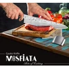 Mosfiata šefo peilis, itin aštrus profesionalus virtuvinis peilis, 10 colių torto peilis, mėsos peilis, vokiškas nerūdijantis plienas En.4116 su pirštų apsauga dovanų dėžutėje su micarta rankena