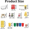 Mostede miniatiūriniai kelio ženklų žaislai, 40 vnt., mini kelio kūgiai, plastikinė tvora, kelio užtvarų ženklai, žaidimų rinkinys, statybvietės ženklas, kelio užtvaros žaislas, skirtas eismo žinių mokymuisi vaikams